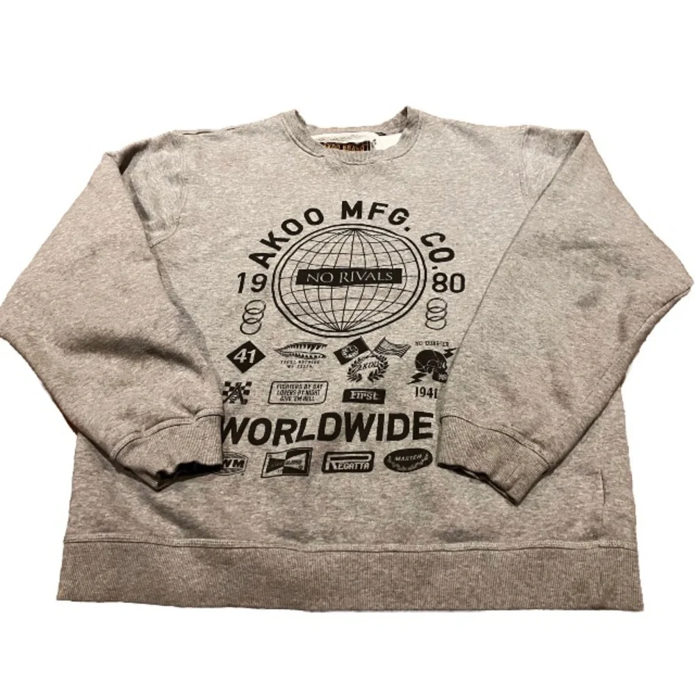 Akoo Sweatshirt Men’s 3X Gray Logo Fox Streetwear Skater Casual Teen Boys XXXL - Picture 1 of 12